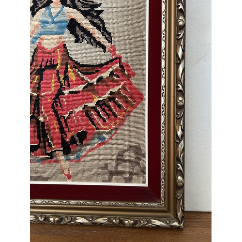 138 - Cross Stitch Tapestry Depicting Spanish Dancer in Ornate Frame (49 x 59cm)