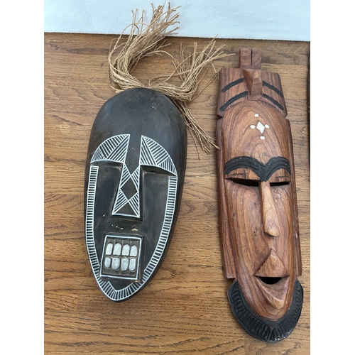 209 - Collection of 4 Vintage Wooden African Masks