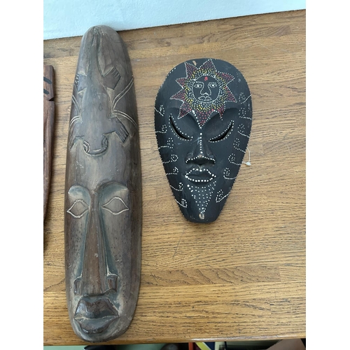 209 - Collection of 4 Vintage Wooden African Masks