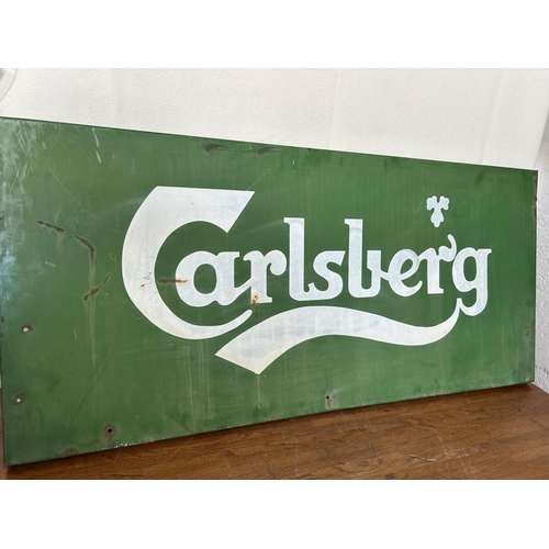 134 - Large Vintage Metal Carlsberg Sign (115 x 53cm)