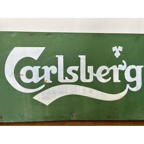 134 - Large Vintage Metal Carlsberg Sign (115 x 53cm)