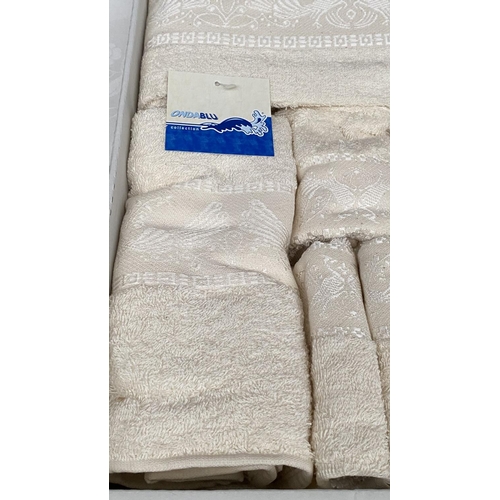 202 - Onda Blue x5 Piece 100% Cotton Towel Set Made in Italy