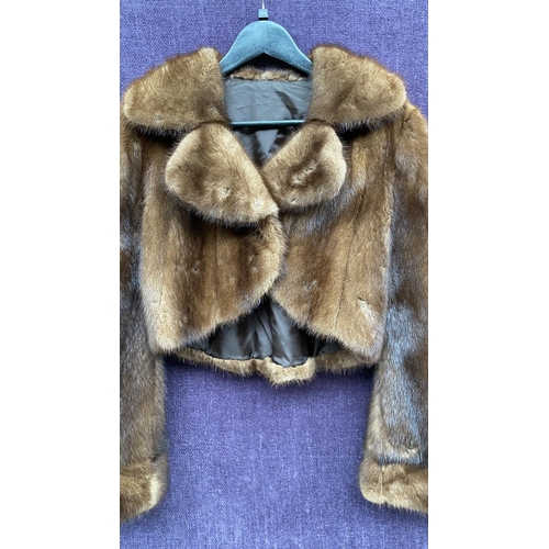 204 - Brown Vintage Short Mink Fur Bolero Cape/Stole Size S - Taken Back on 25/1/2025