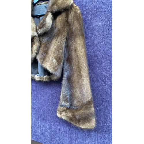 204 - Brown Vintage Short Mink Fur Bolero Cape/Stole Size S - Taken Back on 25/1/2025