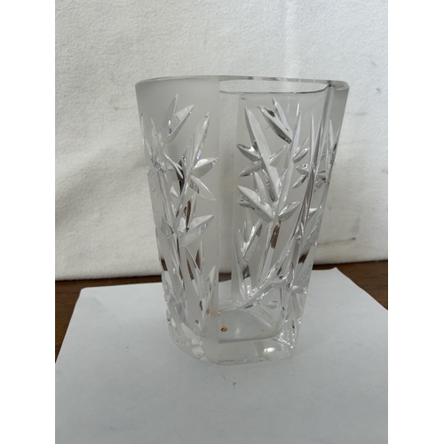 144 - Mid Century Textured Faceted Cut Crystal Collectible Vase (19cm H.) - Taken Back on 27/1/2025