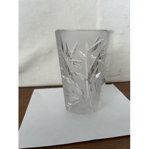 144 - Mid Century Textured Faceted Cut Crystal Collectible Vase (19cm H.) - Taken Back on 27/1/2025