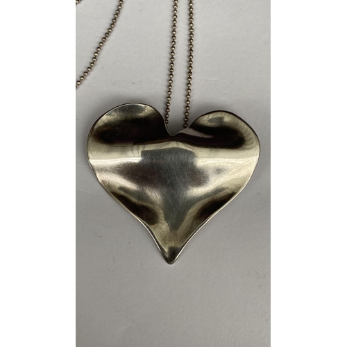 208 - Large Sterling Silver Heart Necklace/Pendant with Chain - Taken Back on 27/1/2025