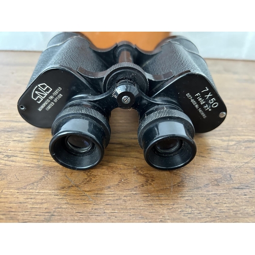 194 - Vintage German Binoculars with Leather Case