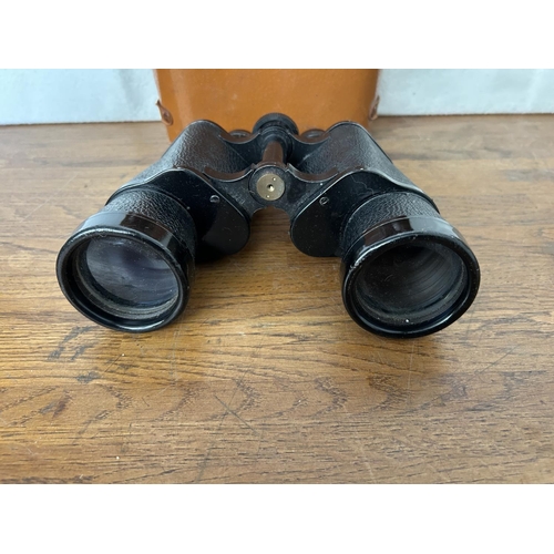 194 - Vintage German Binoculars with Leather Case