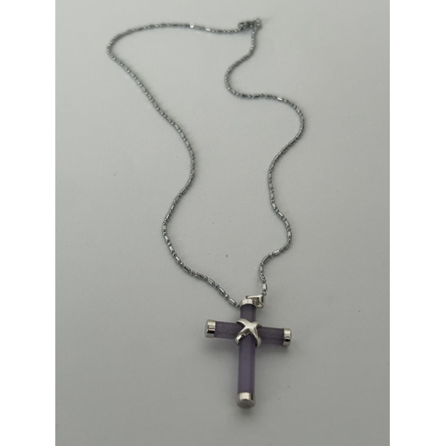 284 - Chinese Lavender Jade Cross