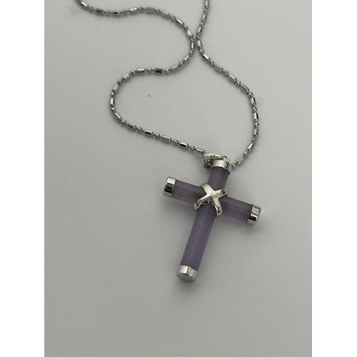 288 - Chinese Lavender Jade Cross