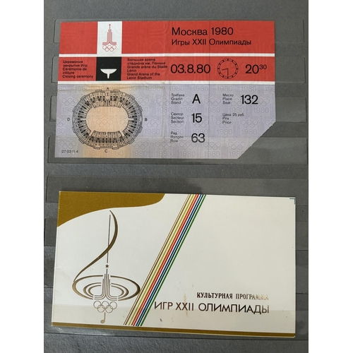 187A - Album of USSR Olympics Stamps Together with Ticket to Moscow Olympic Games 1980