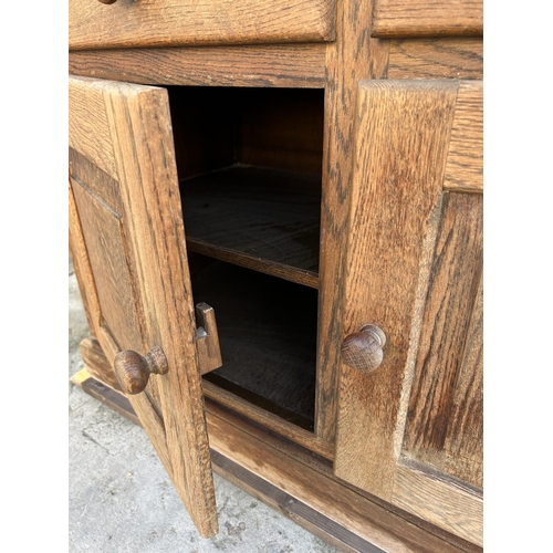 339 - Vintage Oak 2-Piece Cabinet