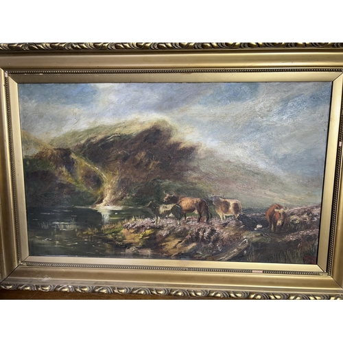 363 - Antique 1881 Oil Painting on Canvas in Frame (91 x 60cm)