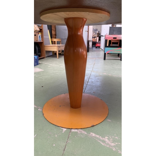 217 - Metal Top and Wood Pedestal Circular Table (119cm Diameter, 81cm H.)