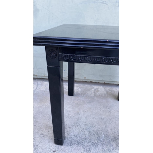 254 - Vintage Black Wood Square Side Table (47 W. x 47 D. x 49cm H.)