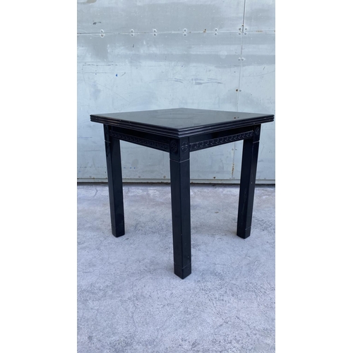 254 - Vintage Black Wood Square Side Table (47 W. x 47 D. x 49cm H.)