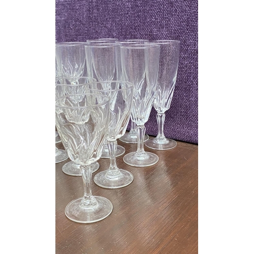 326 - Vintage Service of 24 Luminarc France Glasses from Flamenco Series (Set for Wine, Water, Champagne a... 