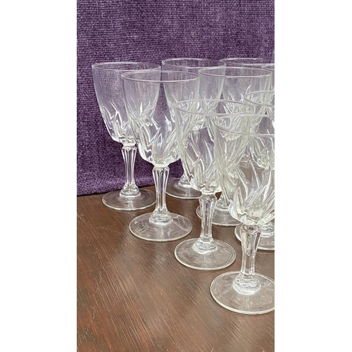 326 - Vintage Service of 24 Luminarc France Glasses from Flamenco Series (Set for Wine, Water, Champagne a... 