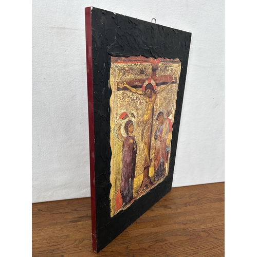 63 - Jesus Crucifixion Large Icon on Board (55 x 37xm)