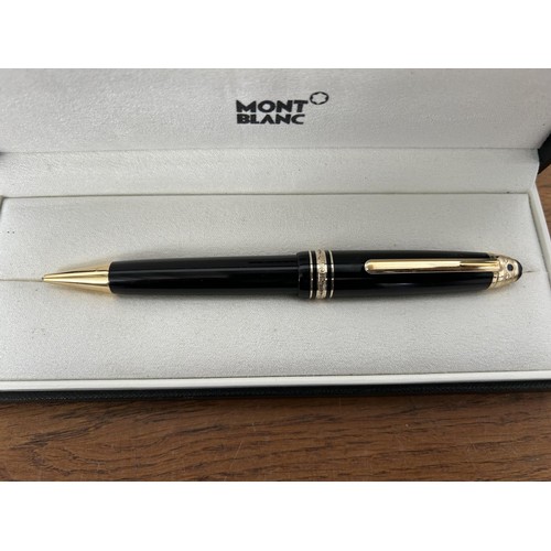 107 - Mont Blanc Meisterstuck Gold Coated Black Pencil with Mont Blanc Emblem