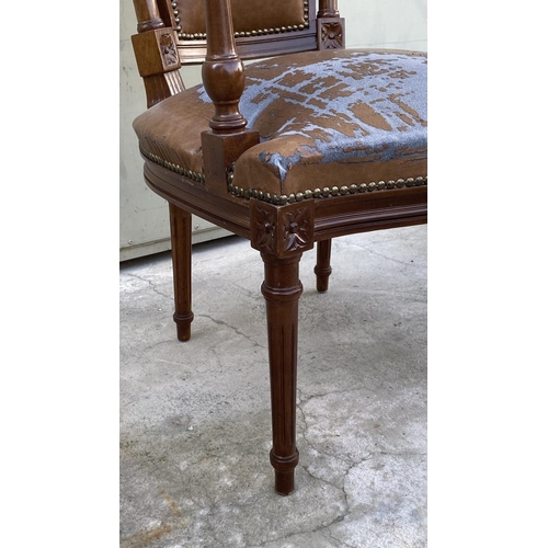 23 - Vintage Louis XVI Style Walnut Armchair (Needs Upholstery)