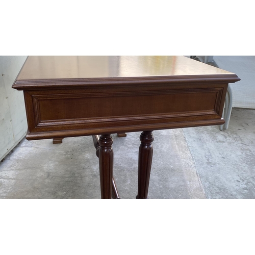 24 - Vintage Solid Walnut Office Desk with 3 Drawers and Integrated Food Rest