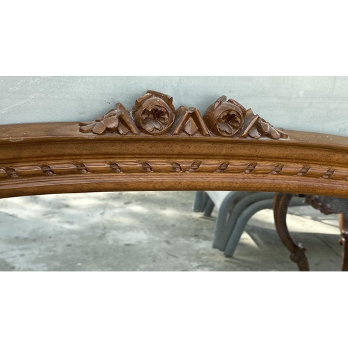 27 - Vintage Carved Walnut Wood Surround Large Console Mirror (79 x 162cm)