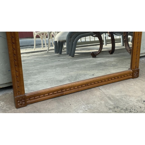 27 - Vintage Carved Walnut Wood Surround Large Console Mirror (79 x 162cm)