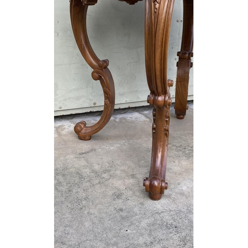 28 - Vintage Classic French Style Walnut Circular Center Table with Carvings (70cm diameter, 61cm H.)