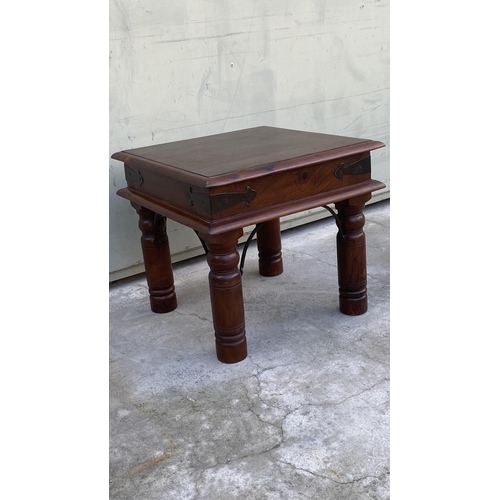 32 - Solid Wood Indian Style Design Dark Brown Occasional Table (45 W. x 45 D. x 41cm H.)