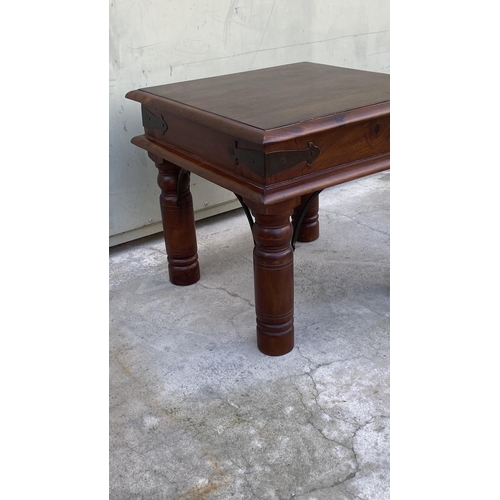 32 - Solid Wood Indian Style Design Dark Brown Occasional Table (45 W. x 45 D. x 41cm H.)