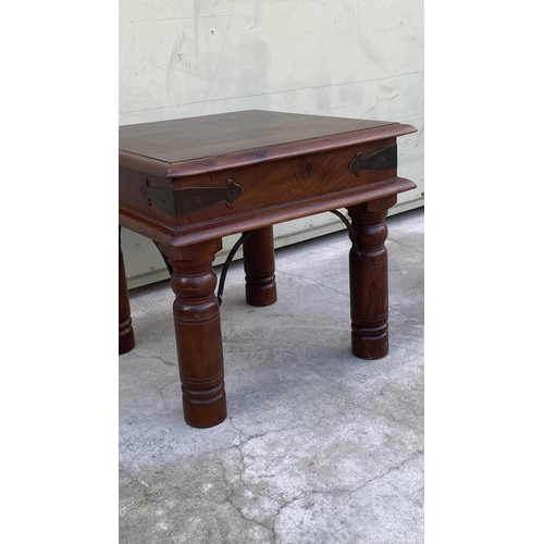 32 - Solid Wood Indian Style Design Dark Brown Occasional Table (45 W. x 45 D. x 41cm H.)