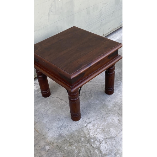 32 - Solid Wood Indian Style Design Dark Brown Occasional Table (45 W. x 45 D. x 41cm H.)