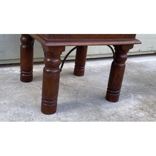 32 - Solid Wood Indian Style Design Dark Brown Occasional Table (45 W. x 45 D. x 41cm H.)