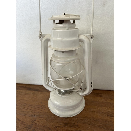 57 - Vintage Czech Metal Oil Lantern Lamp