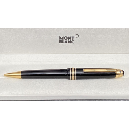 107 - Mont Blanc Meisterstuck Gold Coated Black Pencil with Mont Blanc Emblem