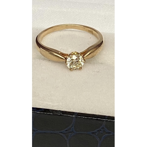 95 - Solitaire Ring with One Round Brilliant Cut Diamond with Appr. Weight 0.50 Carats (5mm), Color L-M/C... 