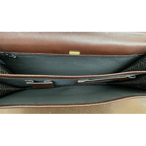 322 - Bally Brown Leather Briefcase with Combination Lock (960)