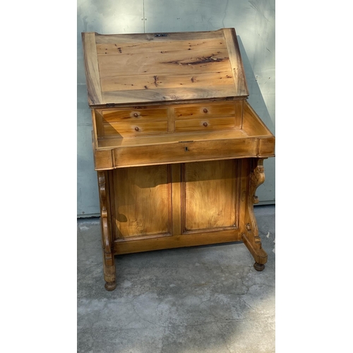 71 - Antique 19th Century Pine Wood Davenport Bureau Desk (79 W. x 59 D. x 89cm H.)