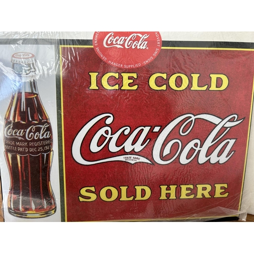 102 - Ice Cold Coca-Cola Sold Here Metal Tin Sign (40 x 30cm)