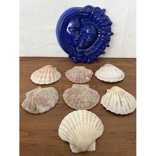 457 - Cyprus Hand Made Garden Decorative Artwork Together with Collection of Sea Shells