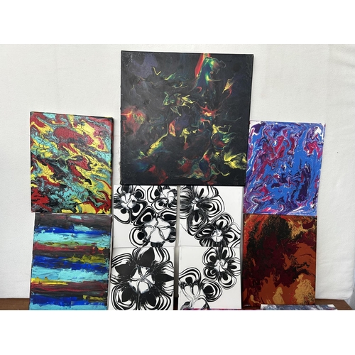 486 - Collection of 14 Canvas Oil Paintings