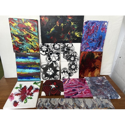 486 - Collection of 14 Canvas Oil Paintings