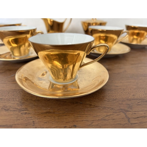 157 - Bavarian Johann Feltman Gold Porcelain 13-Piece Coffee Set