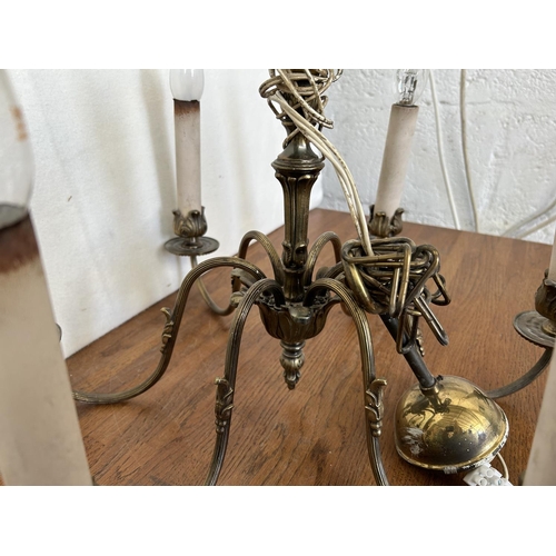 206 - Vintage Brass 6-Arm Chandelier