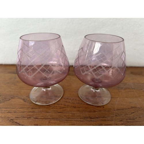 291 - x4 Vintage Brandy Glasses