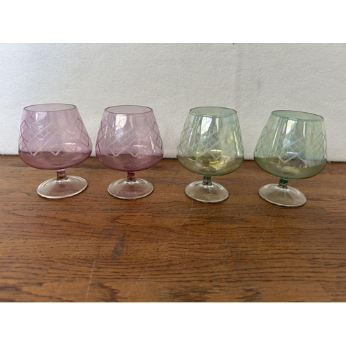 291 - x4 Vintage Brandy Glasses