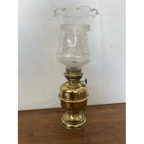 47 - Vintage Brass Oil Lamp