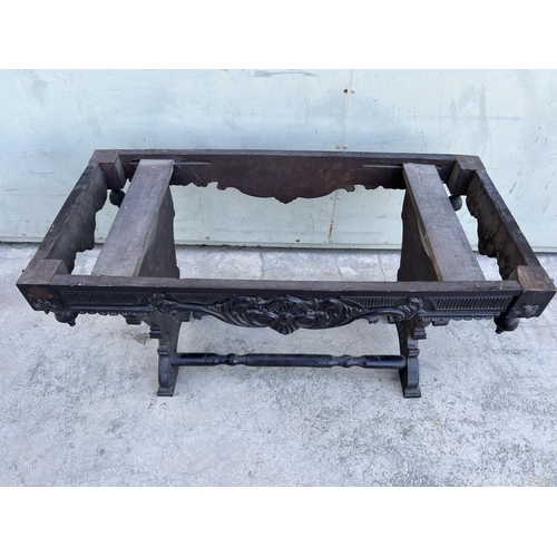 87 - Vintage Highly Carved Decorative Coffee Table (No Top)